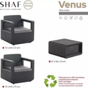 Juego De Muebles 2 Sillas Mesa Simil Ratan Shaf Grafito Grafito