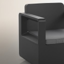 Juego De Muebles 2 Sillas Mesa Simil Ratan Shaf Grafito Grafito