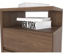 Mesa De Luz Henn Campeche D07-10 2 Cajones Brillante Castaño