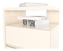 Mesa De Luz Henn Campeche 2 Cajones 1 Estante Brillante Off White