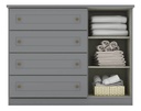 Comoda Henn Americano D715 1 Puerta 4 Cajones Gris