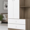 Ropero Henn Labirinto I117-10 2 Puertas Blanco Rústico/blanco