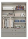 Ropero Henn Americano I113 4 Puertas 4 Cajones Gris