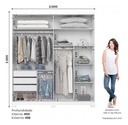 Ropero Henn Verg D239 2 Puertas Corredizas Con Espejo Blanco