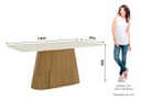 Mesa Henn Olivia Sc120-127 1.80 C/vidrio Natural/off White Off White Natural