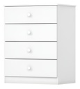 Comoda Henn Labirinto I714-18 4 Cajones Rustico Blanco Blanco