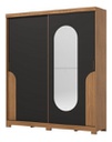 Ropero Henn Talles D335 2 Puertas Corredizas Con Espejo Natural/negro