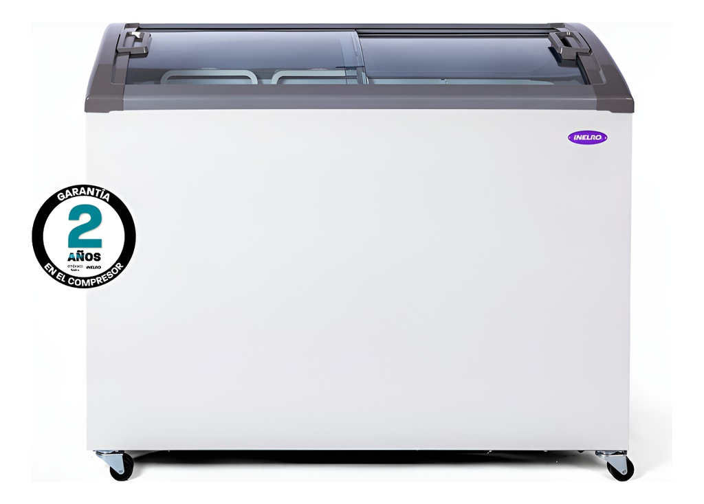 Freezer Inelro Horizontal 350pi Plus 279lts Tapa De Vidrio Blanco