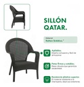 Sillón Garden Life Rattan Apilable Con Apoyabrazos Negro