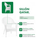 Sillón Garden Life Rattan Apilable Con Apoyabrazos Blanco