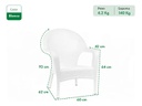 Sillón Garden Life Rattan Apilable Con Apoyabrazos Blanco