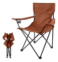Silla Plegable Director Tlh-8032 Azul Con Apoya Vasos Marrón