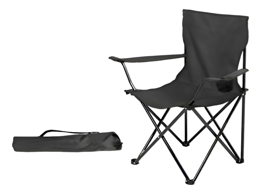 Silla Plegable Director Tlh-8032 Con Apoya Vasos Negro