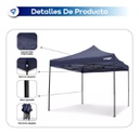 Gazebo Waggs Plegable 3x3mt Sin Paredes Impermeable Azul