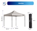 Gazebo Waggs Plegable 3x3mt Sin Paredes Impermeable Blanco