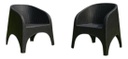 Set Jardin 2 Sillon Nepal + Mesa Alejito Simil Ratan Negro