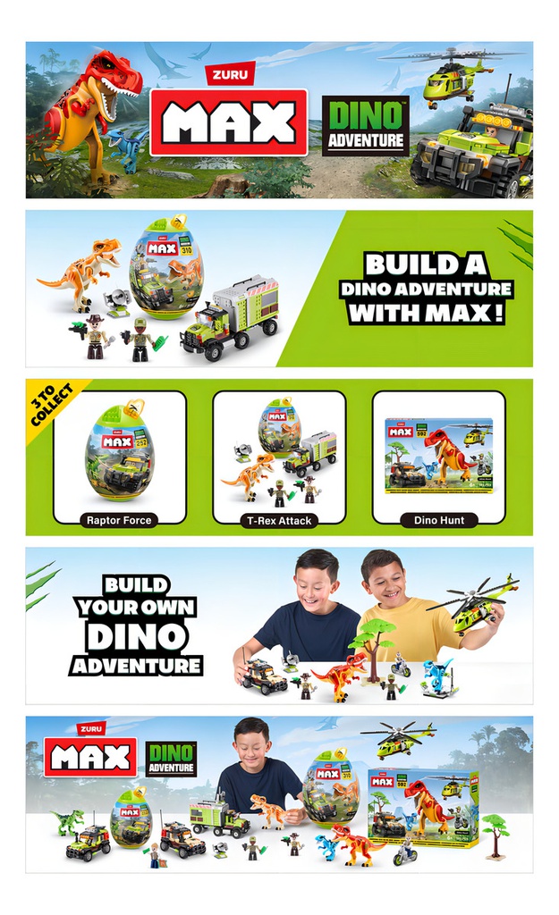 Zuru Max Build More Dino Adventure Dino Hunt 592 Piezas 592 Dino