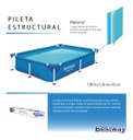 Pileta Bestway Steel Pro 10473 1000l 190x130 Rectangular Azul Liso