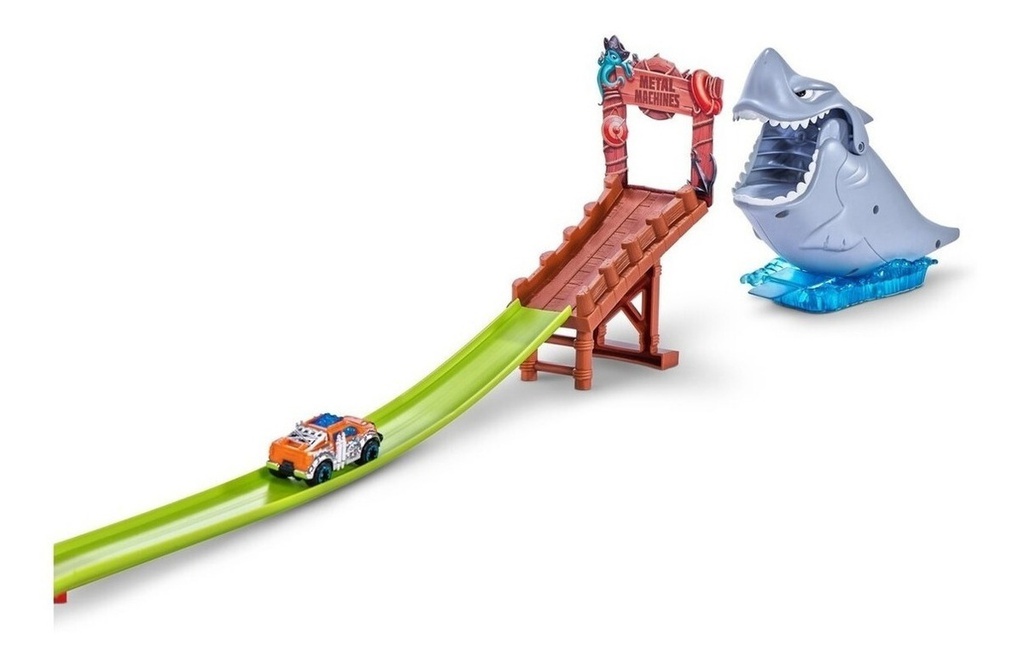 Pista De Autos Zuru Juguete Lanzador Metal Machines Tiburon Multicolor
