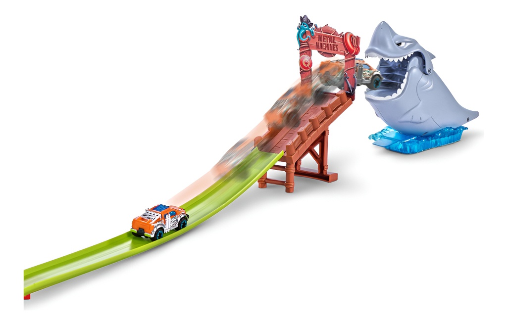 Pista De Autos Zuru Juguete Lanzador Metal Machines Tiburon Multicolor
