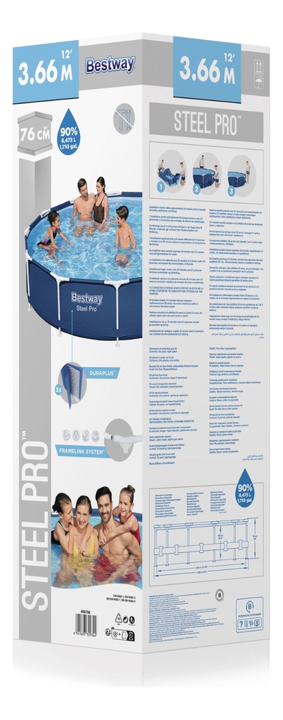 Pileta Estructural Redonda 6473 Lts Bestway Steel Pro 56706