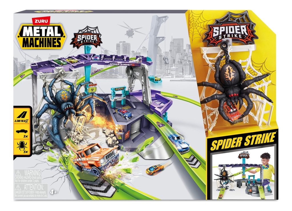 Pista Spider Strike Garage Araña Metal Machines Zuru Multicolor
