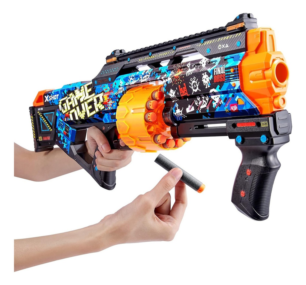 Pistola Blaster Lanza Dardos X-shot Skins Last Stand Zuru Azul