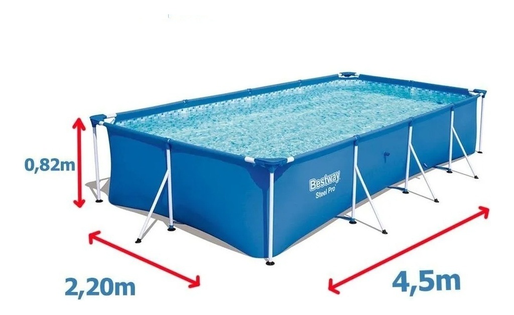 Pileta Bestway 15606 8316 L 450x220 Rectangular Estructural Azul