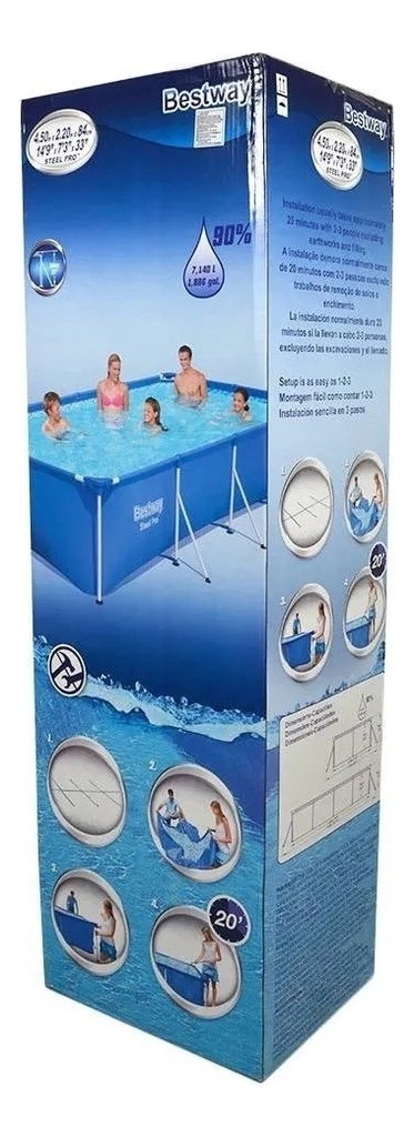 Pileta Bestway 15606 8316 L 450x220 Rectangular Estructural Azul