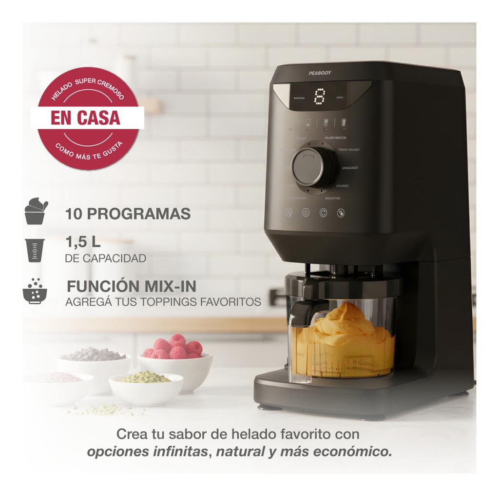 Fábrica De Helados Peabody 10 1,5 Lt Negro 50 Hz/60 Hz Negro 50 Hz/60 Hz