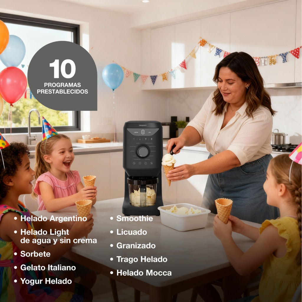 Fábrica De Helados Peabody 10 1,5 Lt Negro 50 Hz/60 Hz Negro 50 Hz/60 Hz