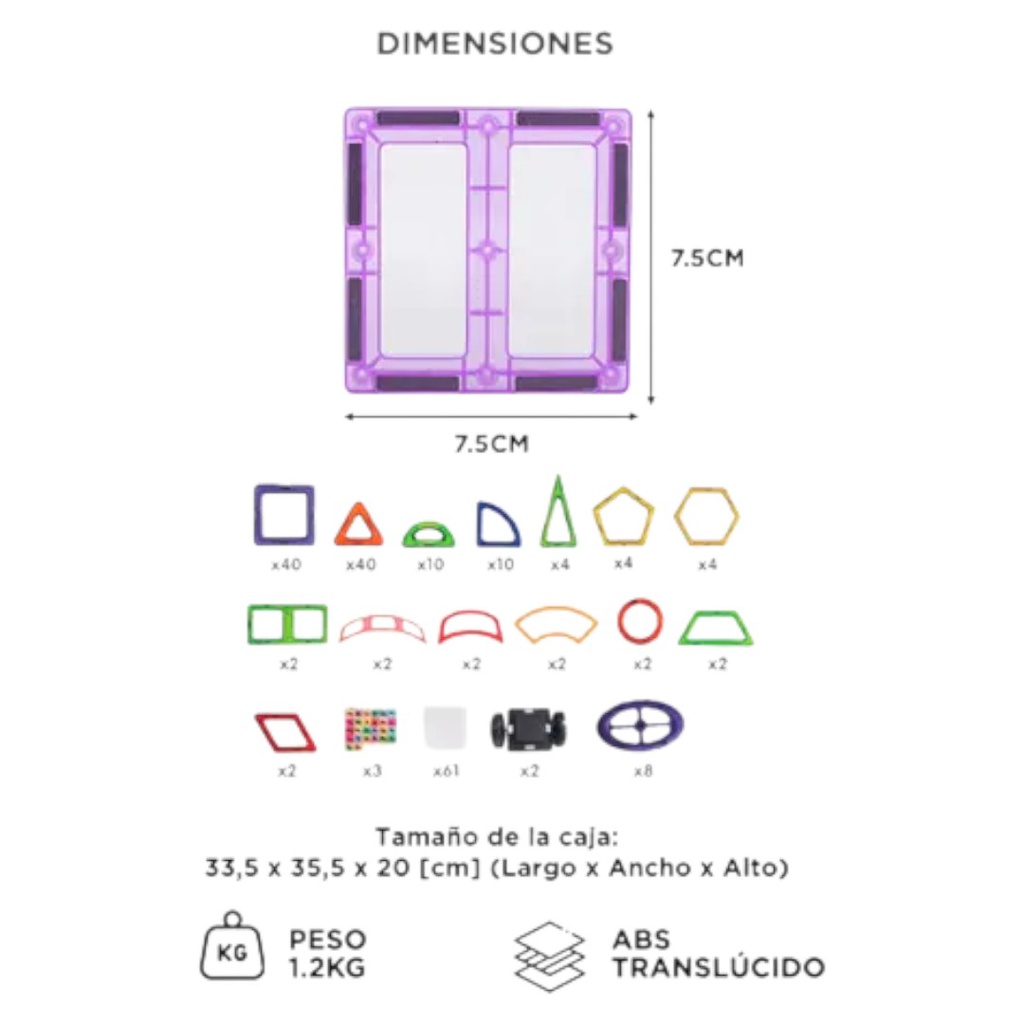 BLOQUES CONSTRUCCION GADNIC MAGNETICOS MT23 128 PC