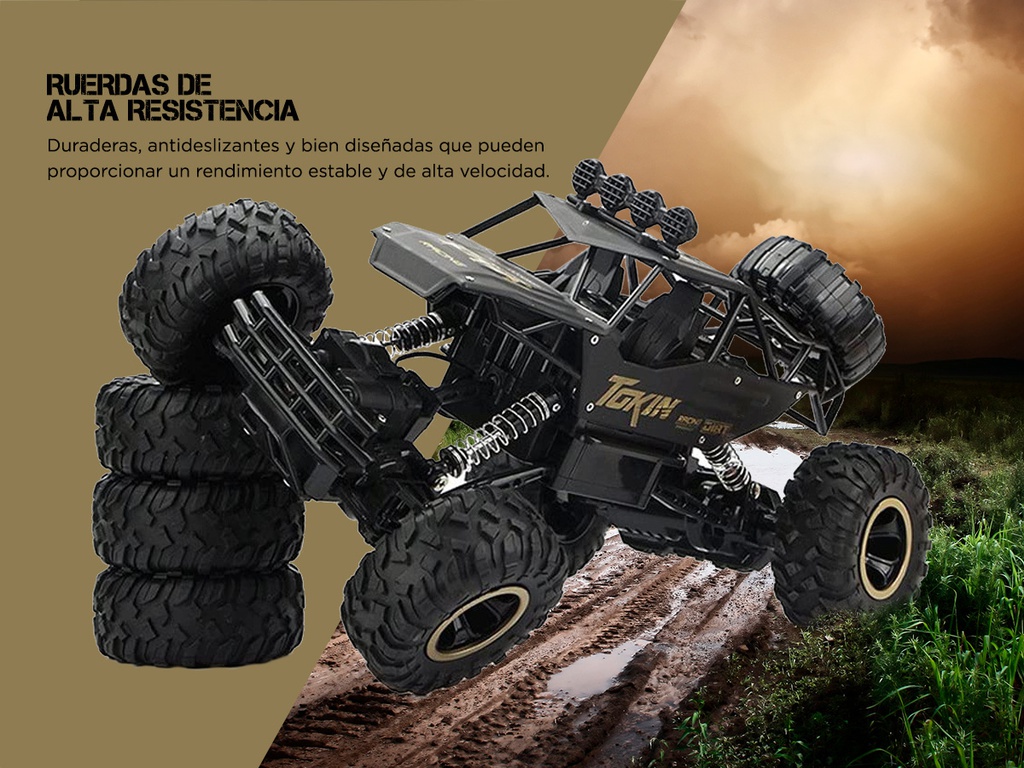 Camioneta 4x4 Gadnic 1:12 Control Remoto Todo Terreno Negro
