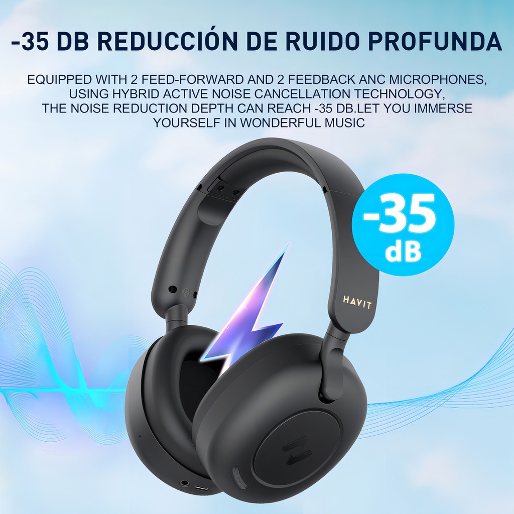 Auricular Inalambrico Havit H655bt Bluetooth Negro Negro