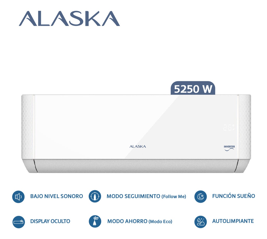 Aire Acondicionado Inverter Alaska Asi52wclw 5250w F/c Blanco