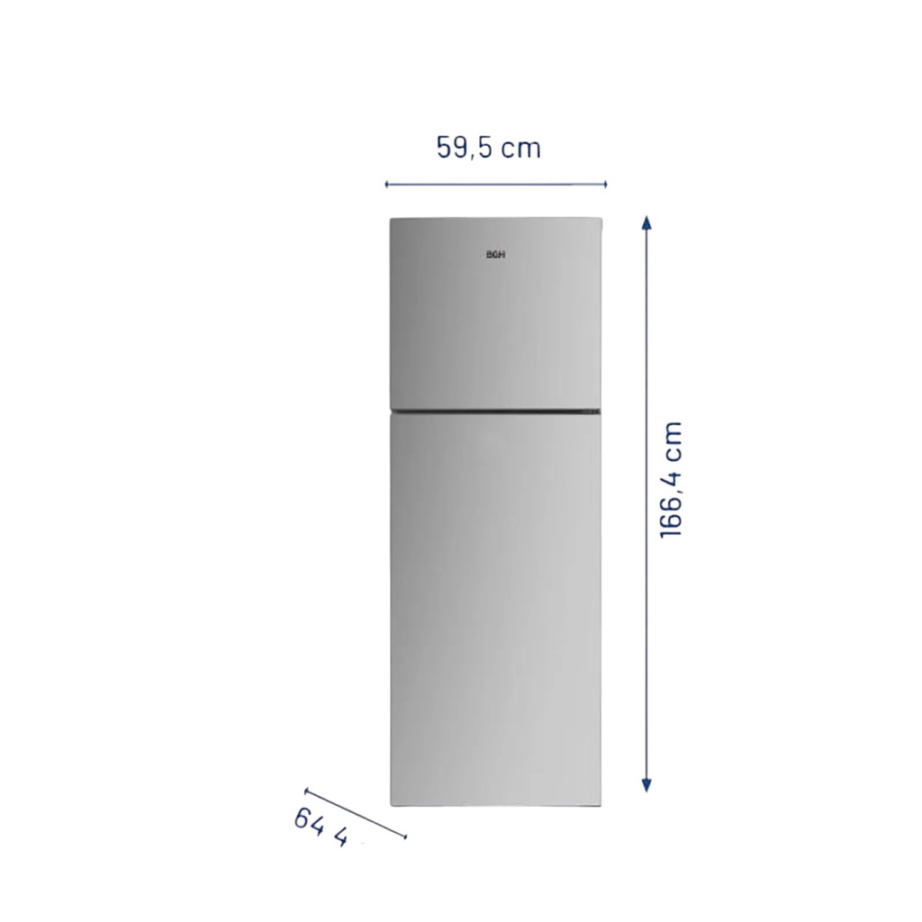 HELADERA INVERTER BGH BRT330I1A 338L NO FROST INOX