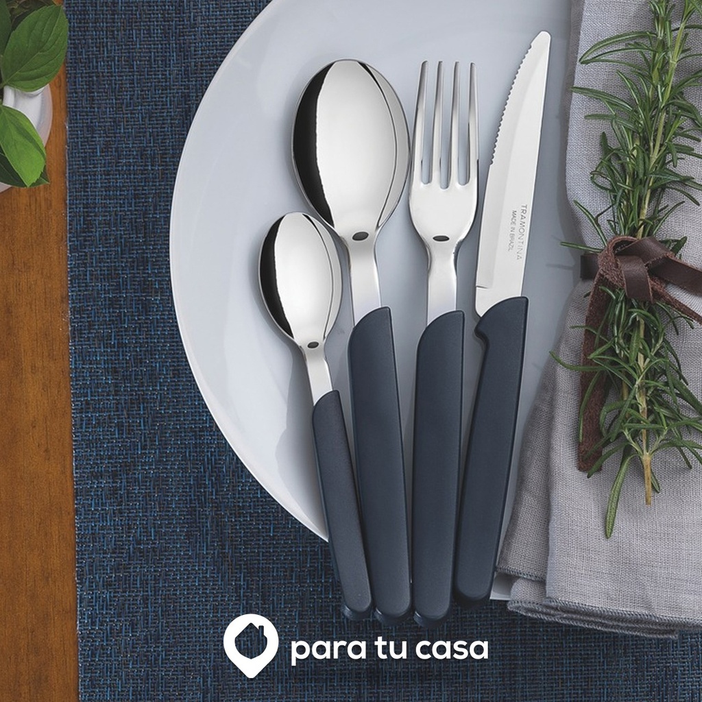 Uego De Cubiertos Tramontina X24 23499/021 Carmel Negro Negro