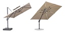 Sombrilla Jardin Delhi Dl-31 3x3 Cuadrada Led Solar Con Base Beige Liso