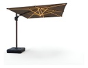 Sombrilla Jardin Delhi Dl-31 3x3 Cuadrada Led Solar Con Base Beige Liso