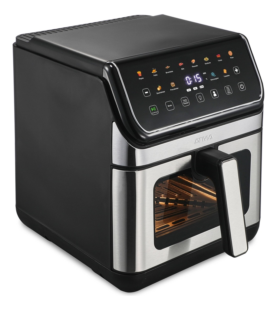 Freidora De Aire Atma Fr258aip 8 Litros Inox 1750w Digital Acero Inoxidable