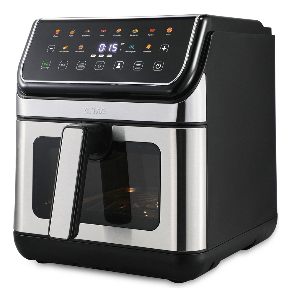 Freidora De Aire Atma Fr258aip 8 Litros Inox 1750w Digital Acero Inoxidable