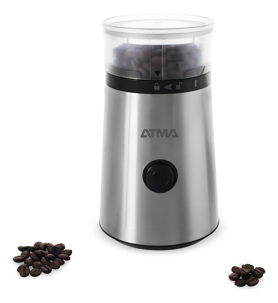 Molinillo Electrico De Cafe Atma Mc141p 150w Acero Inox Gris