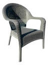 Sillón Garden Life Rattan Apilable Con Apoyabrazos Gris