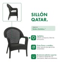 Sillón Garden Life Rattan Apilable Con Apoyabrazos Gris