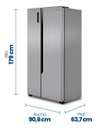 Heladera Sbs Philco Phsb555xt 555l No Frost Inox Plateado