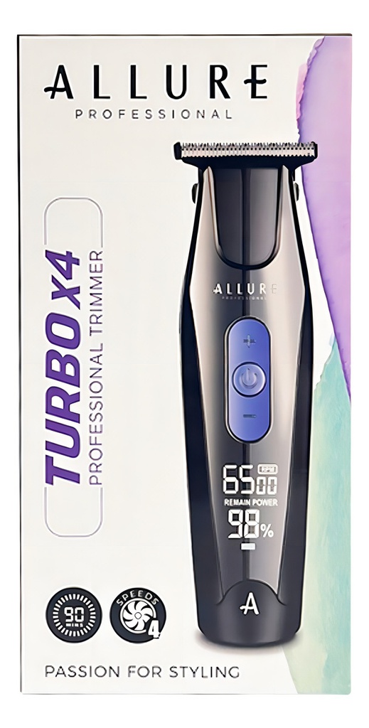 Patillera Allure Turbo X4 Trimmer Inalambrica Negro Negro