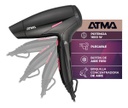 Secador De Pelo Atma 1600 W Motor Dc Cerámico Negro