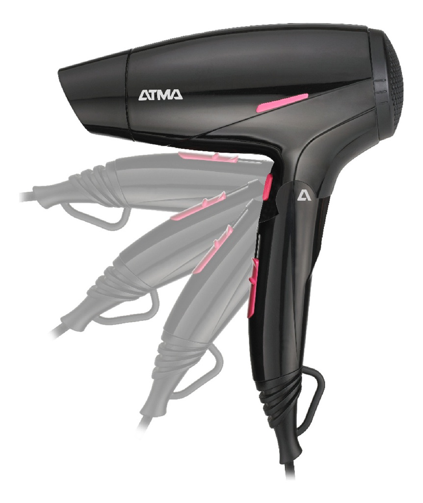 Secador De Pelo Atma 1600 W Motor Dc Cerámico Negro