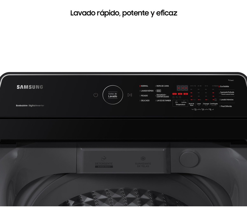 Lavarropas Samsung Sawa85 8.5kg Carga Superior Led Color Blanco