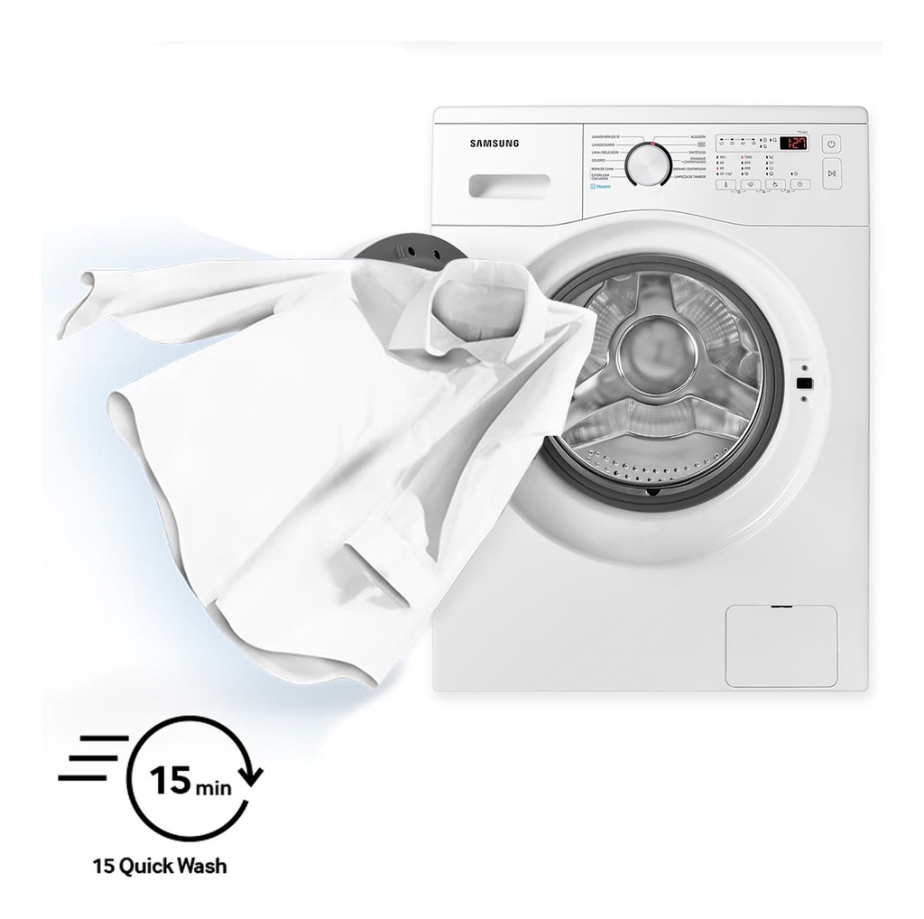 Lavarropas Samsung 6.5 K Ww65a4000ee Frontal Blanco Blanco